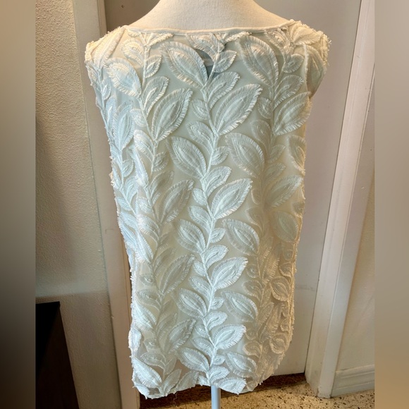 Ann Taylor Cream Textured Sleeveless Top - Picture 2 of 9